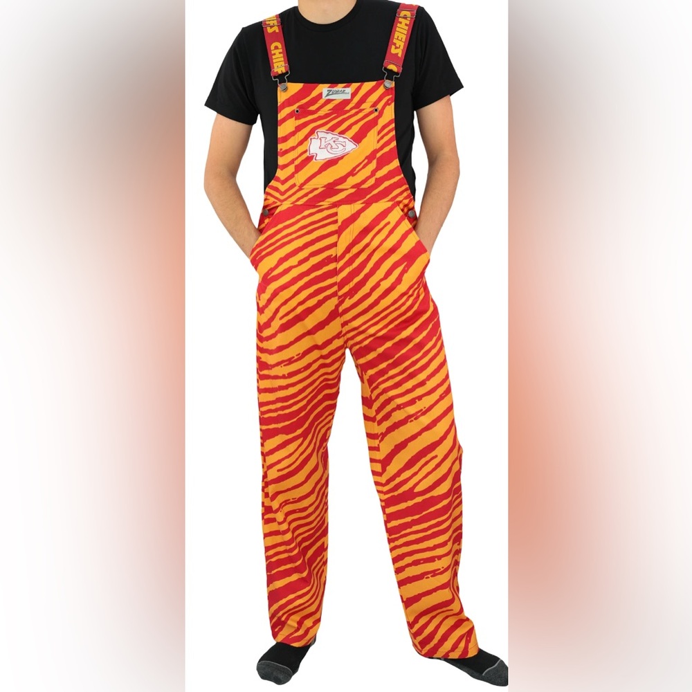 NWT [Zubaz] Kansas City Chiefs NFL Zoom Unisex Zebra Lightweight Bib Size XS